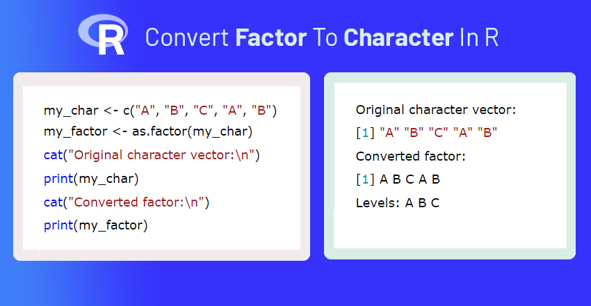 factor to character in java