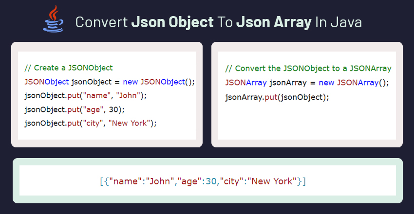 json object to json array in java