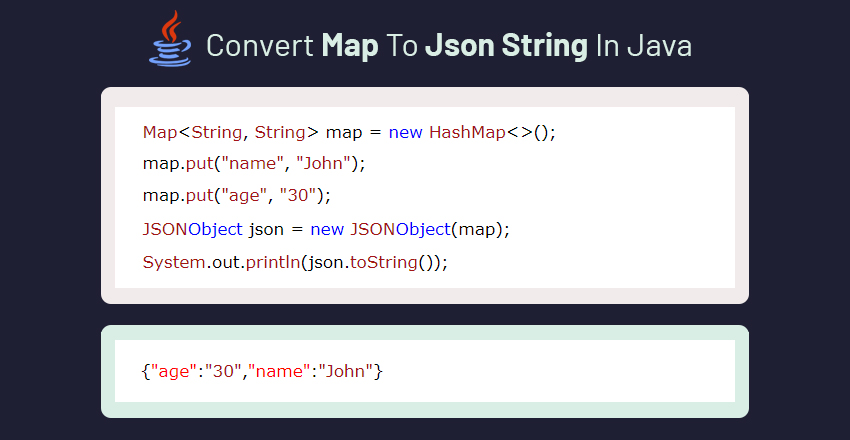 map to json string in java