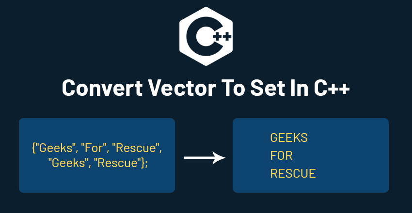 convert vector to set in c++