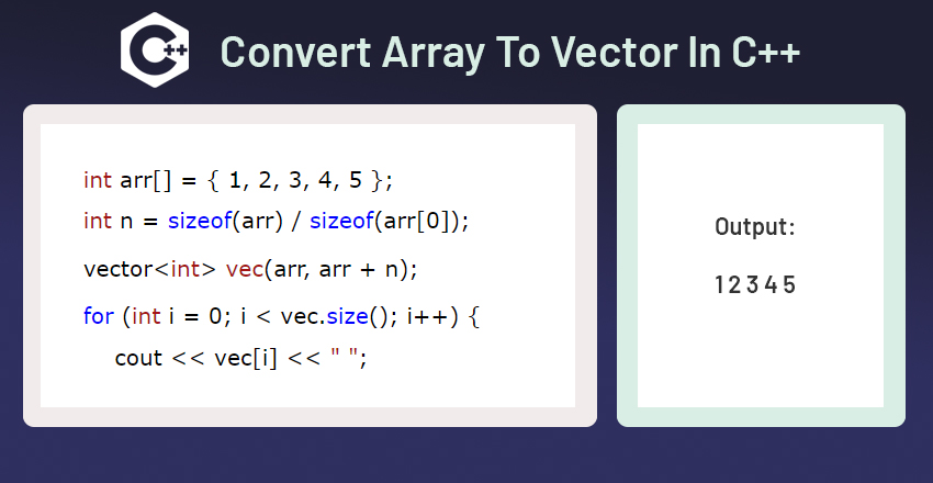Convert array to vector in c++